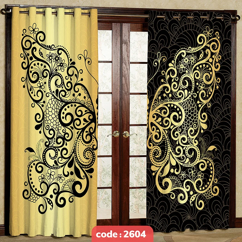 پرده پانچی تصویری مدل پروانه کد S-2604