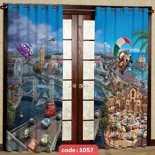 پرده پانچی اتاق کودک مدل مکویین کد S-1057