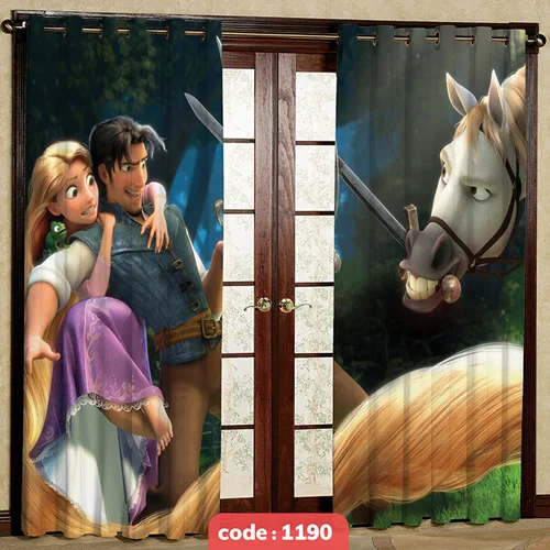 پرده پانچی اتاق کودک مدل گیسوکمند کد S-1190