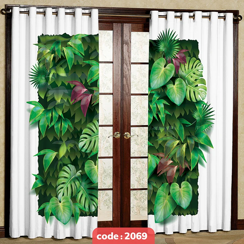 پرده پانچی تصویری مدل برگ کد S-2069