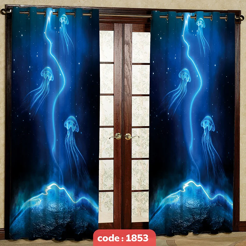 پرده پانچی تصویری مدل عروس دریایی کد S-1853