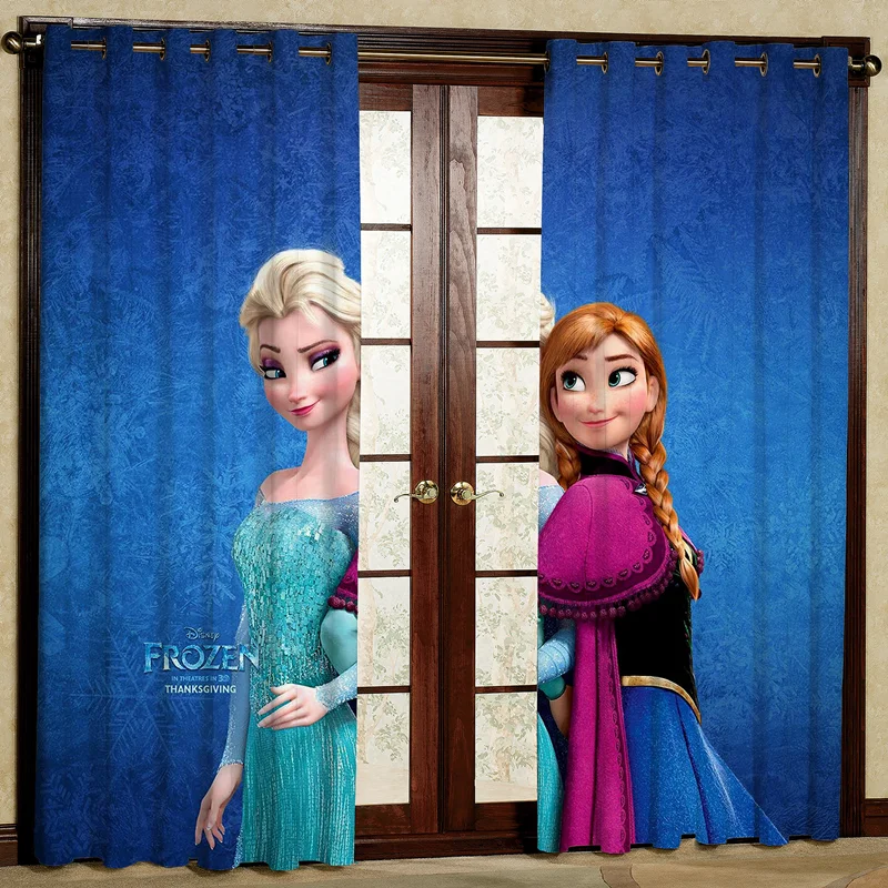 پرده پانچی اتاق کودک طرح السا و آنا کد Sd-258