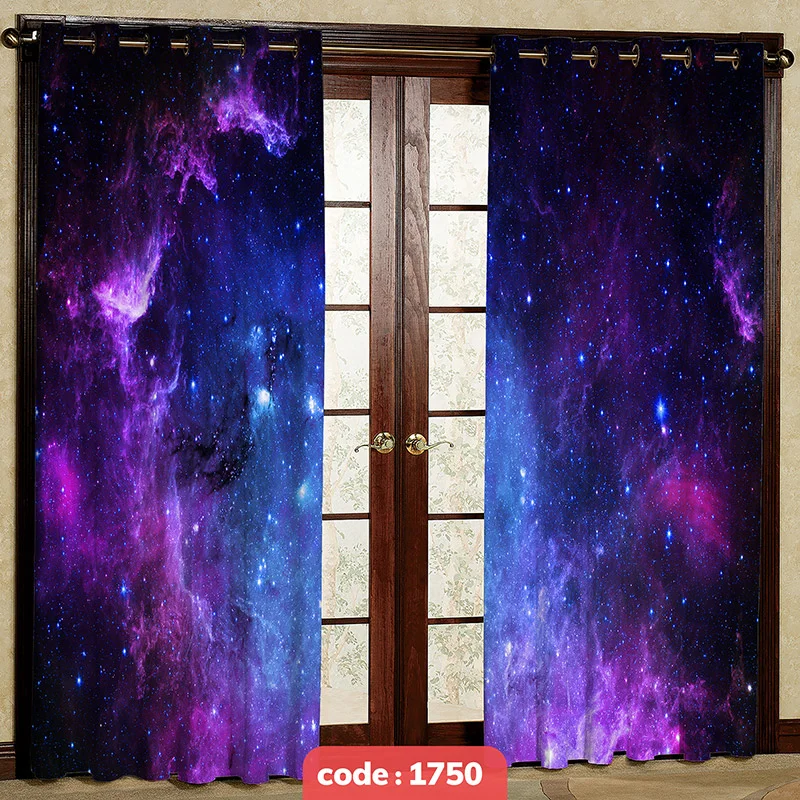 پرده پانچی تصویری طرح Galaxy کد S-1750
