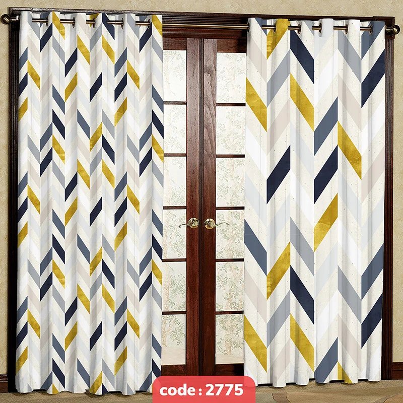 پرده پانچی مدرن طرح خطوط اریب کد S-2775