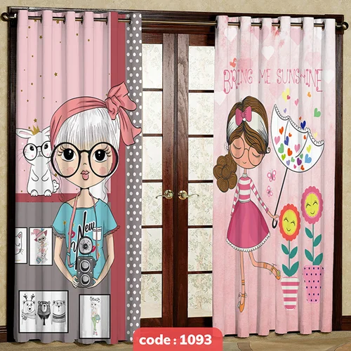 پرده پانچی اتاق کودک مدل دخترانه کد S-1093