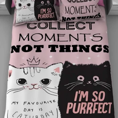 سرویس خواب تک نفره طرح cat black & White