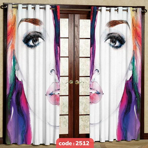 پرده پانچی تصویری مدل چهره آبرنگی کد S-2512