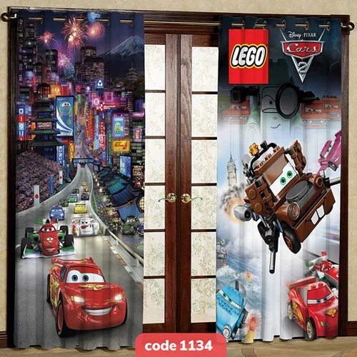 پرده پانچی اتاق کودک مدل مکویین کد S-1134