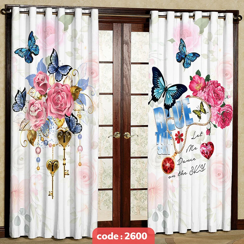 پرده پانچی تصویری مدل پروانه کد S-2600