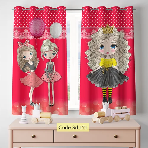 پرده پانچی اتاق کودک دخترانه کد sd-171