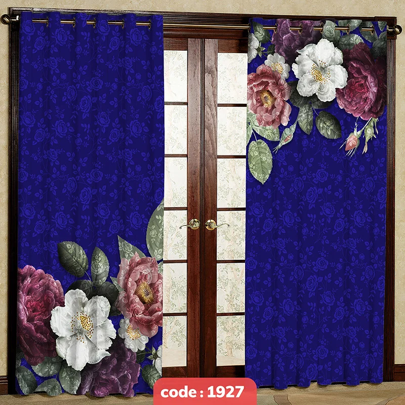 پرده پانچی تصویری مدل گل کد S-1927