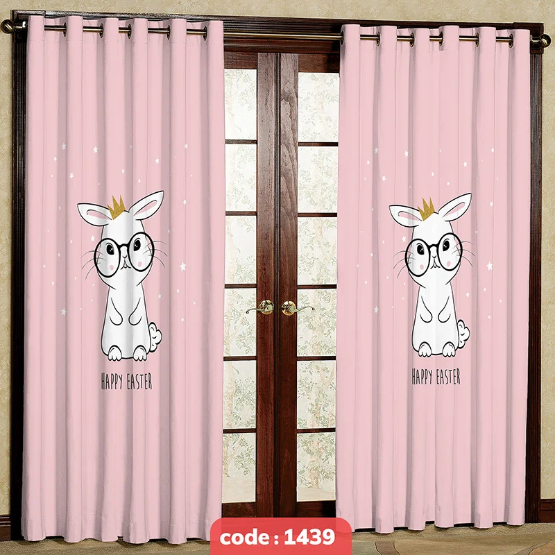 پرده پانچی اتاق کودک مدل Happy Easter کد S-1439