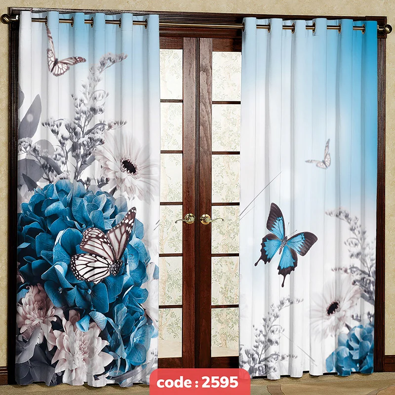 پرده پانچی تصویری مدل پروانه کد S-2595