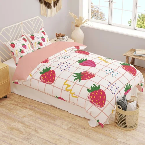 سرویس خواب تک نفره طرح توت فرنگی