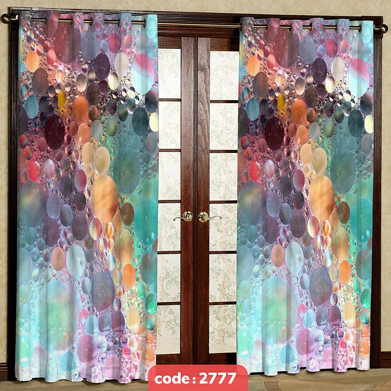 پرده پانچی مدرن طرح حباب کد S-2777