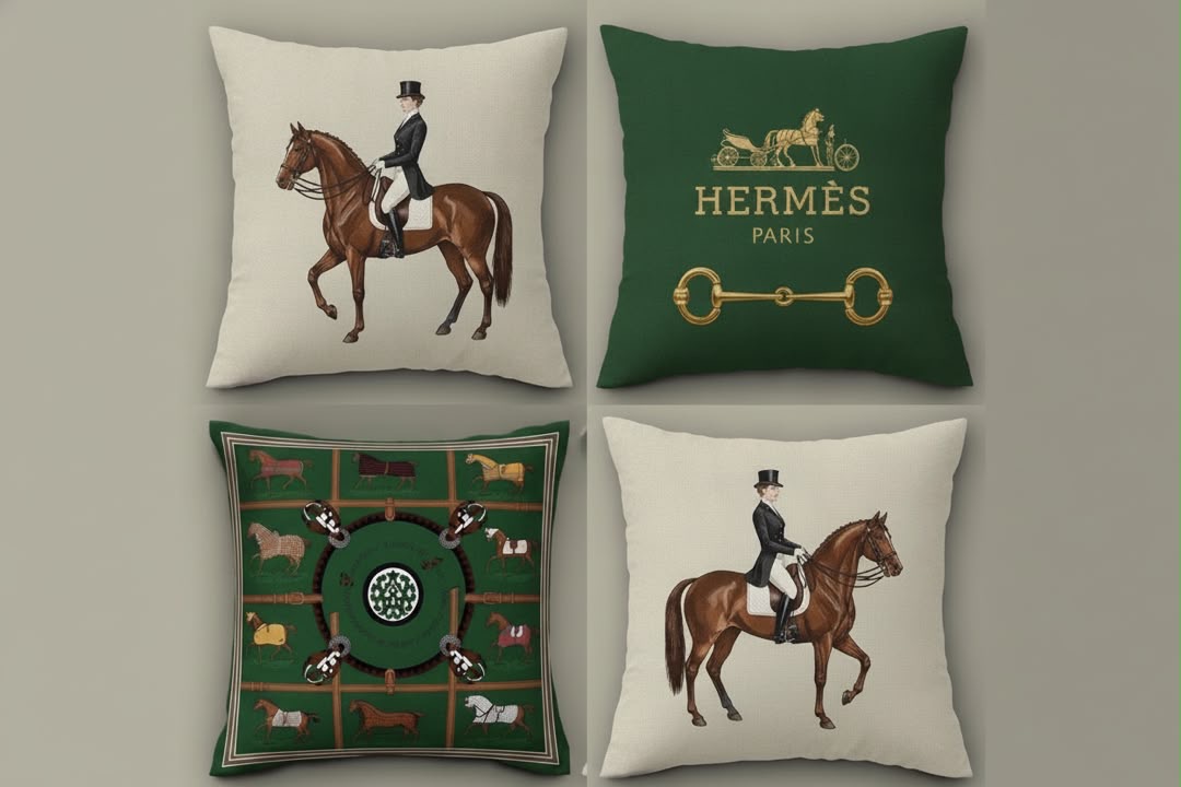 مجموعه 4 عددی کاور کوسن hermes هرمس مدل سوارکار CU-5070