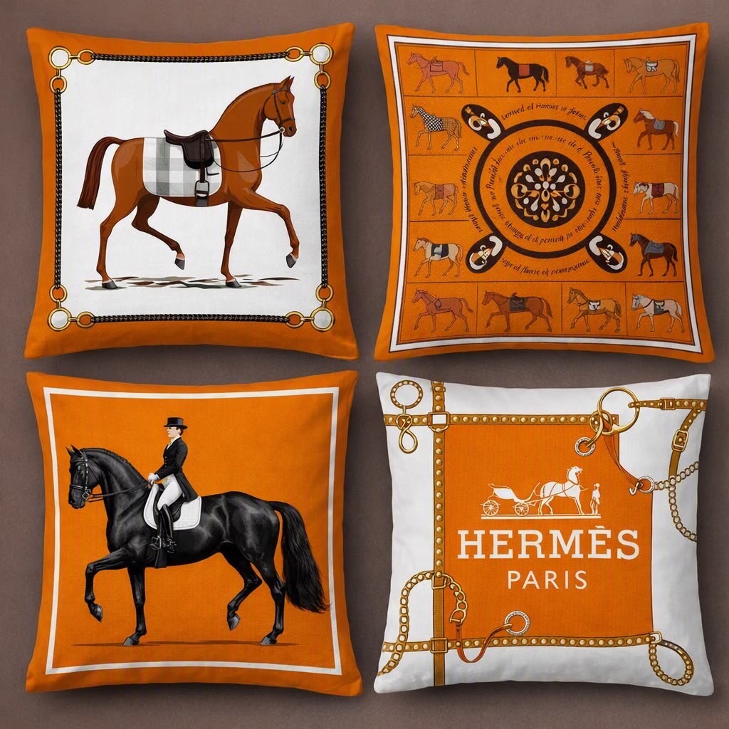 مجموعه 4 عددی کاور کوسن دکوراتیو لوکس hermes هرمس CU-5072