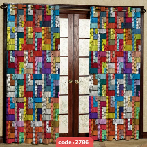 پرده پانچی مدرن رنگی کد S-2786
