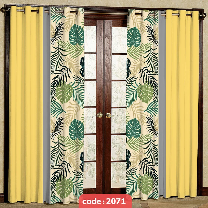 پرده پانچی تصویری مدل برگ کد S-2071