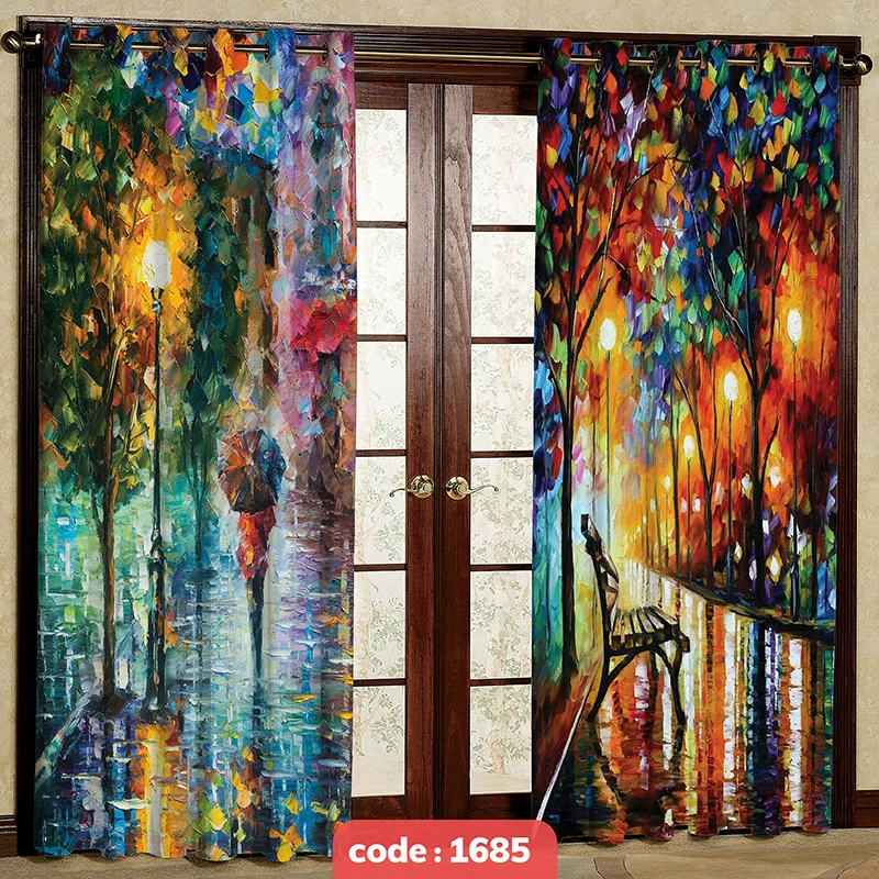 پرده پانچی تصویری طرح نقاشی کد S-1685