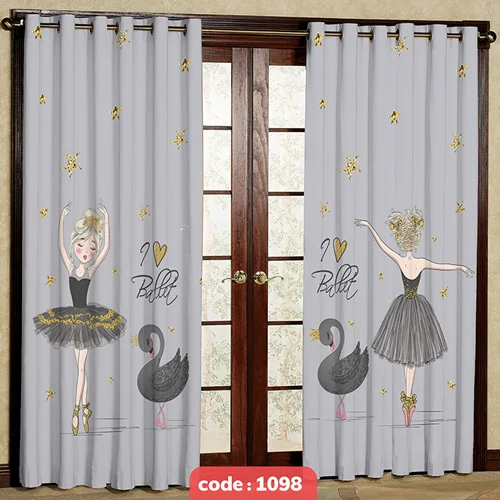پرده پانچی اتاق دخترانه مدل باله کد S-1098
