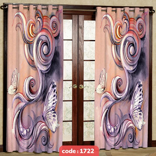 پرده پانچی تصویری طرح پروانه کد S-1722