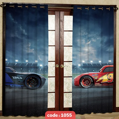 پرده پانچی اتاق کودک مدل مکویین کد S-1055