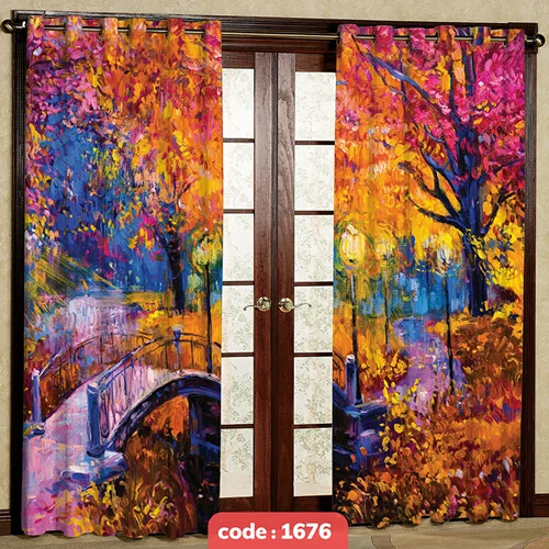 پرده پانچی تصویری طرح نقاشی کد S-1676