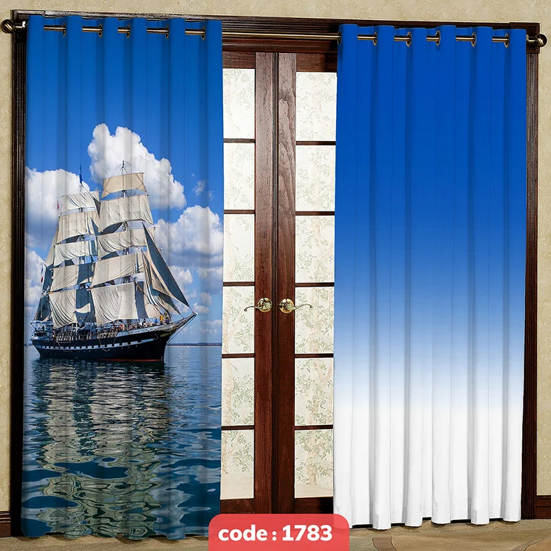 پرده پانچی تصویری مدل کشی و دریا کد S-1783