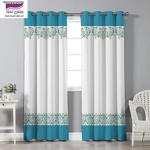 پرده پانچی حاشیه دار مدل pl961