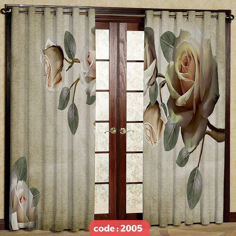 پرده پانچی تصویری مدل گل کد S-2005