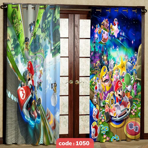 پرده پانچی اتاق کودک مدل ماریو کد S-1050