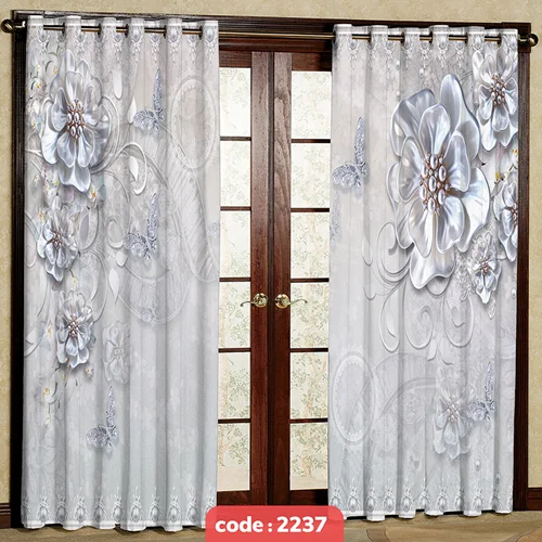 پرده پانچی تصویری مدل گل کد S-2237