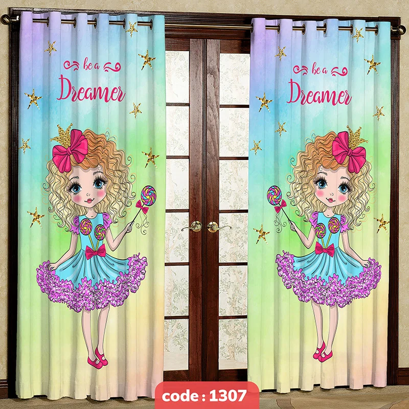 پرده پانچی اتاق کودک مدل Be Dreamer کد S-1307