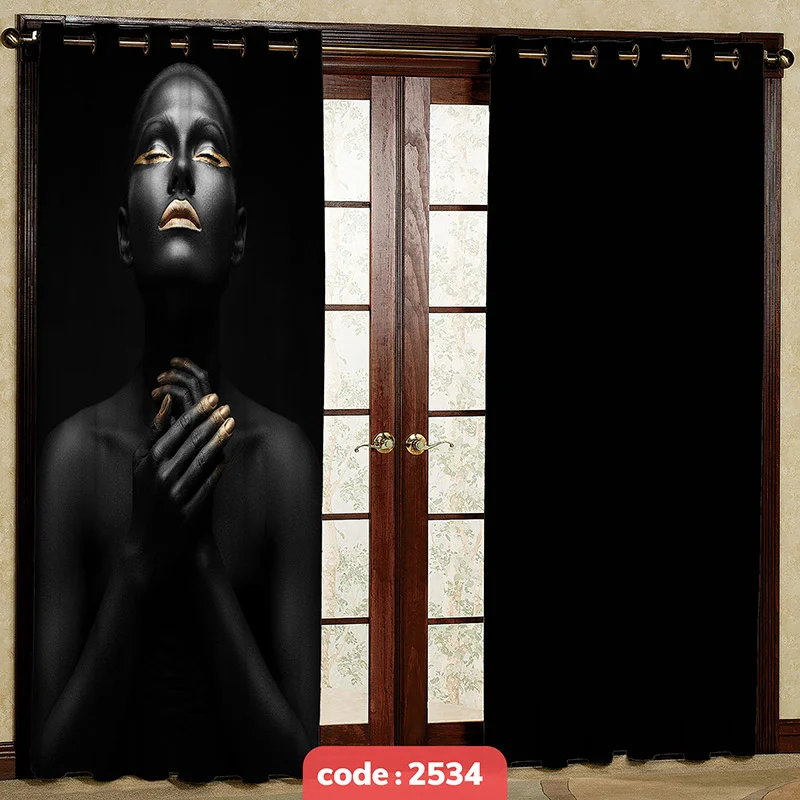 پرده پانچی تصویری مدل Black کد S-2534