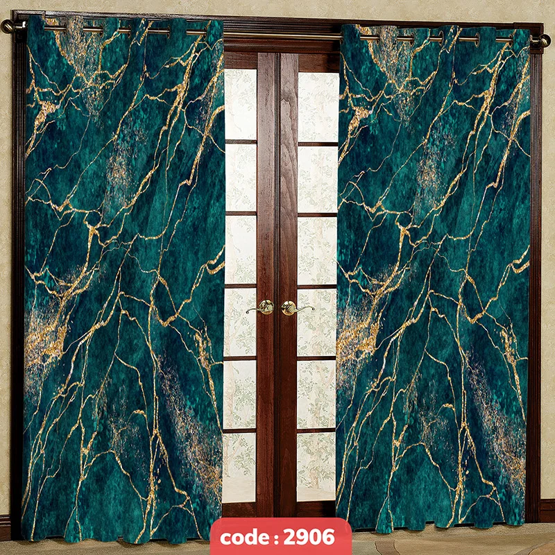 پرده پانچی چاپی طرح سنگی کد S-2906
