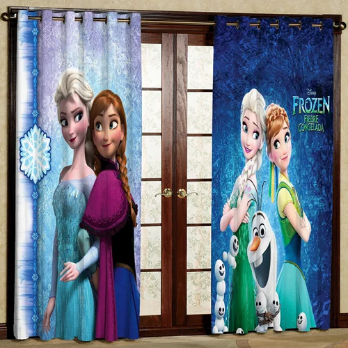 پرده پانچی اتاق کودک طرح السا و آنا کد Sd-259