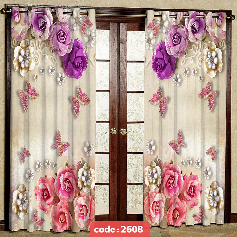 پرده پانچی تصویری مدل پروانه کد S-2608