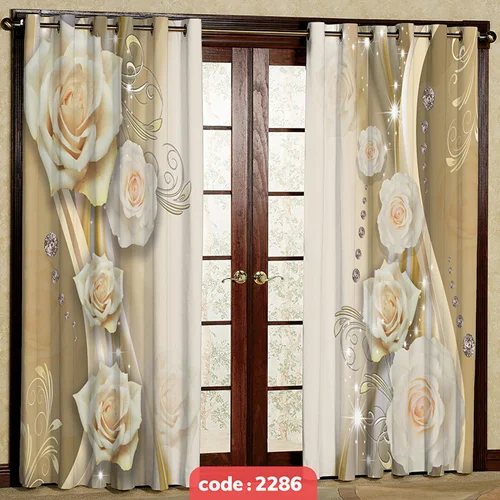 پرده پانچی تصویری گل رز کد S-2286